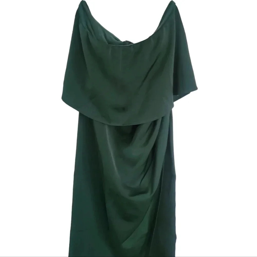 Revolve Lovers & Friends Violet Midi in Emerald Green SATIN DRESS, size xs - Picture 5 of 7
